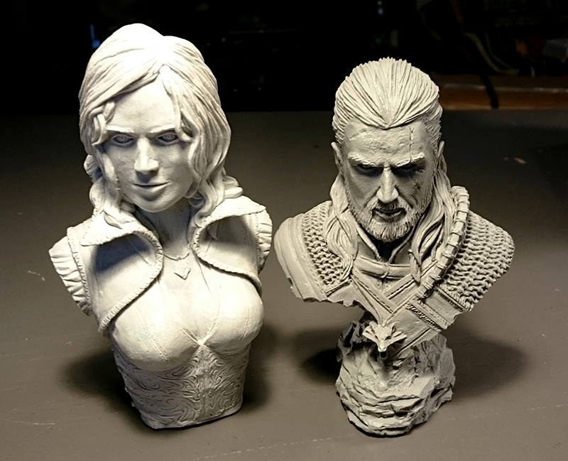 Triss & Geralt Busts - Unpainted